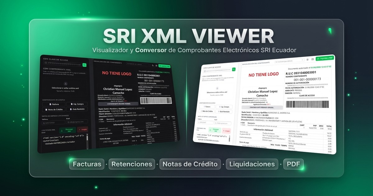 Captura del sistema Lector online de comprobantes electrónicos de Ecuador